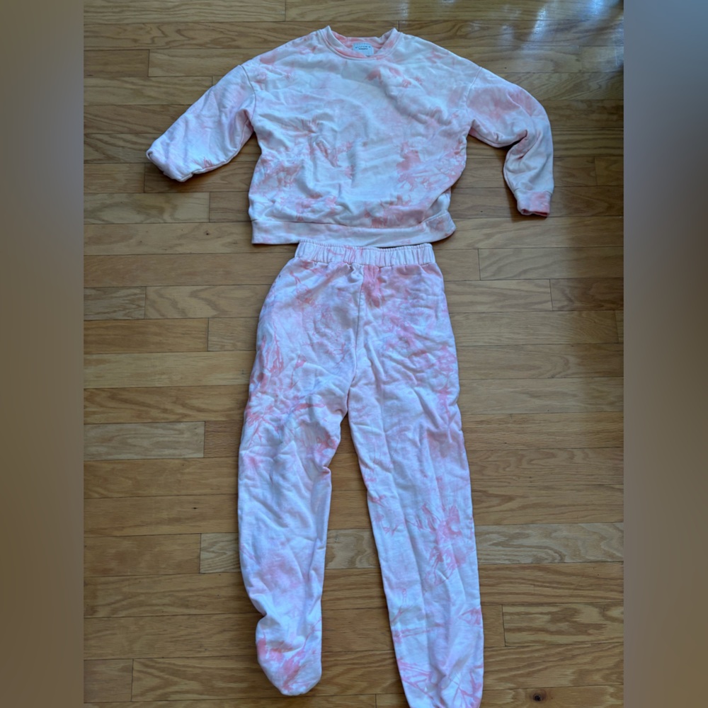 Anthropologie Pink Tie-Dye Lounge Set